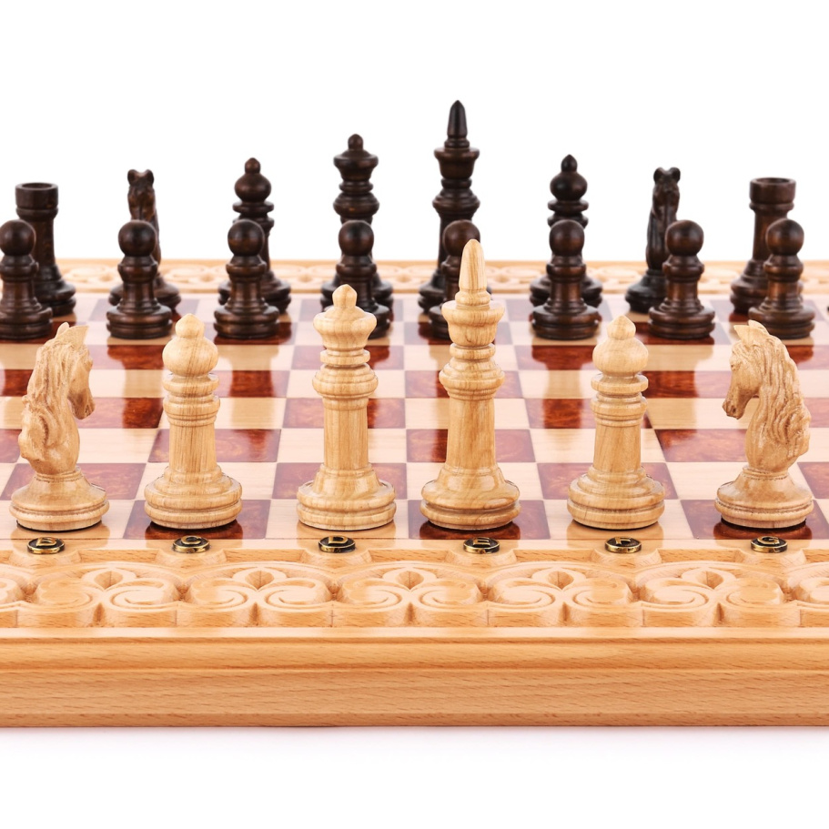 Шахматы + нарды резные "Гелиодор" большие, 60 купить в Казани