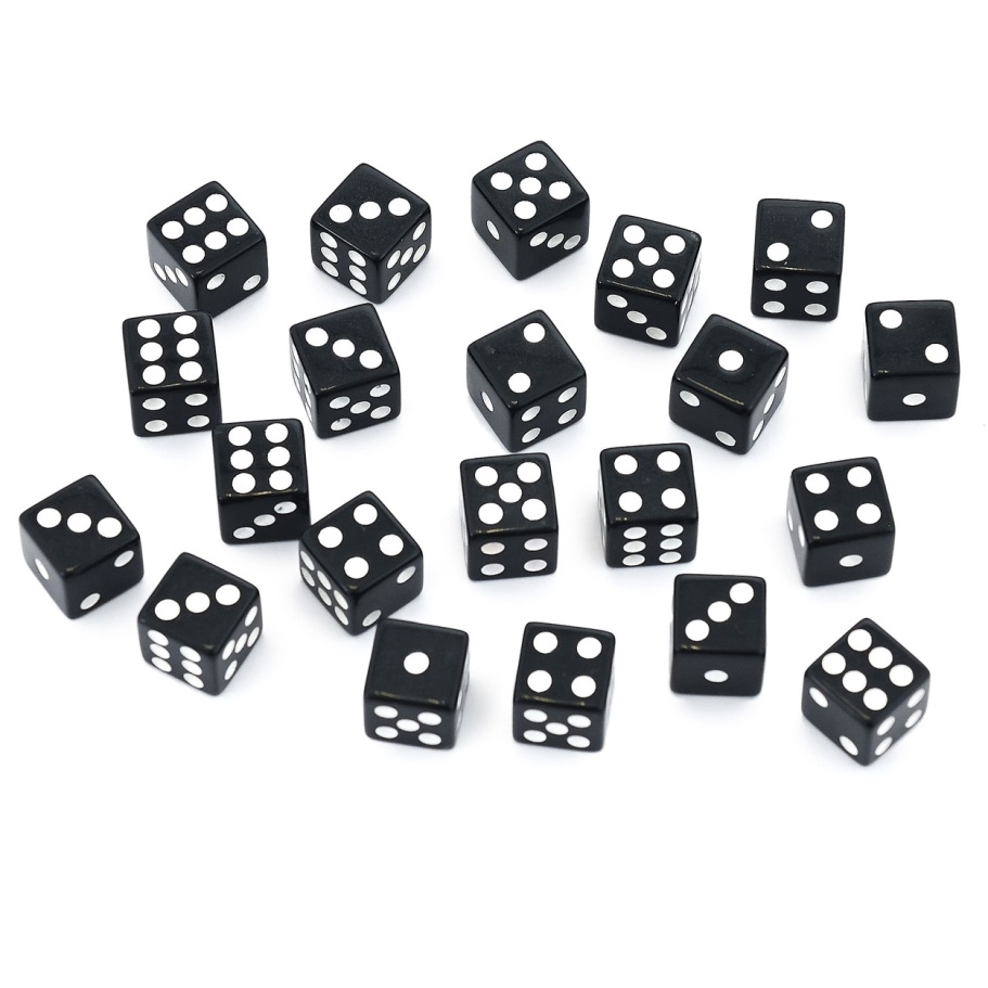 Кости игральные "Классика" пластик, черные, 12 мм (2 шт.) купить в Казани