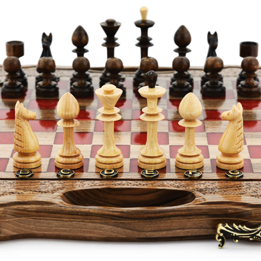 Шахматы + Нарды резные "Алекстраза" 30, Harutyunyan купить в Казани