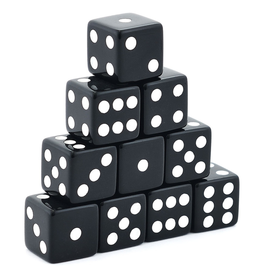 Кости игральные "Классика" пластик, черные, 15 мм (2 шт.) купить в Казани