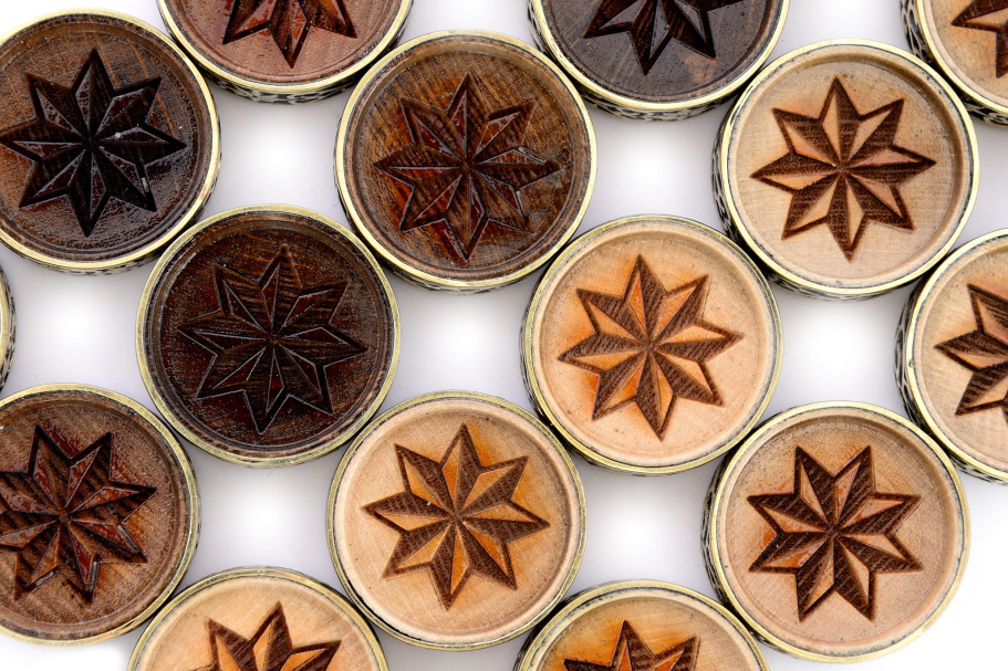 Набор фишек для нард "Звезда" с бронзой, 29 мм, Harutyunyan купить в Казани