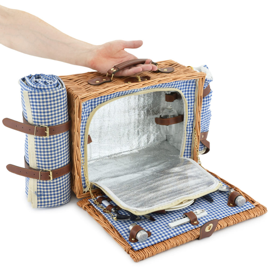 Корзина для пикника "Кассандра" (на 2 персоны) с пледом купить в Казани
