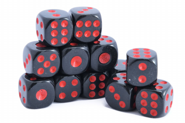 Кости игральные, пластик, черные 14 мм (2 шт), StartTime купить в Казани