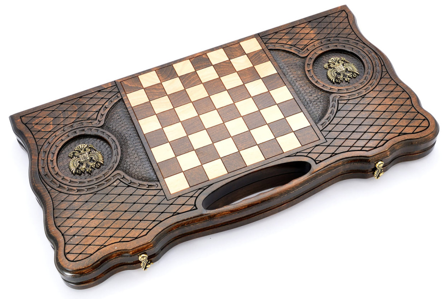 Нарды резные  "Герб России 4"  большие 60, Harutyunyan купить в Казани