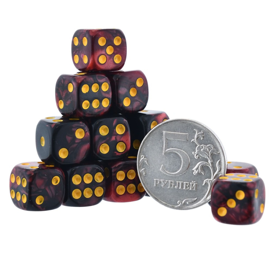 Кости игральные "Флора" акрил, красный, 12 мм (2 шт.) купить в Казани