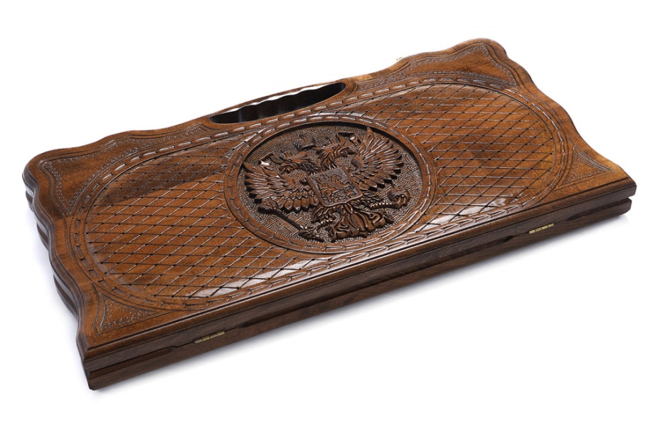 Нарды резные ромбик "Герб России " большие 60, Harutyunyan Нарды резные ромбик "Герб России " большие 60, Harutyunyan