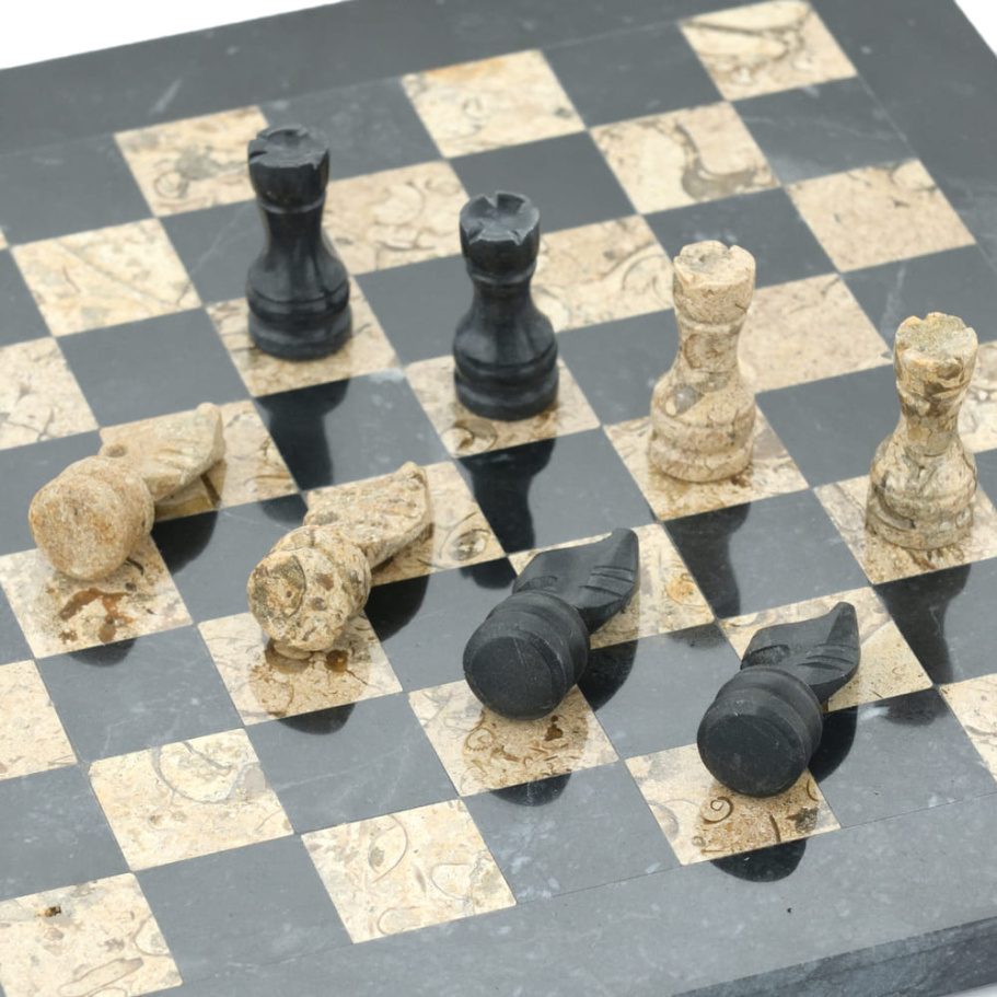 Шахматы из камня "Илион" мрамор и ракушечник 25 купить в Казани