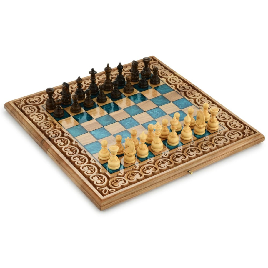 Шахматы + нарды резные "Циркон" 40