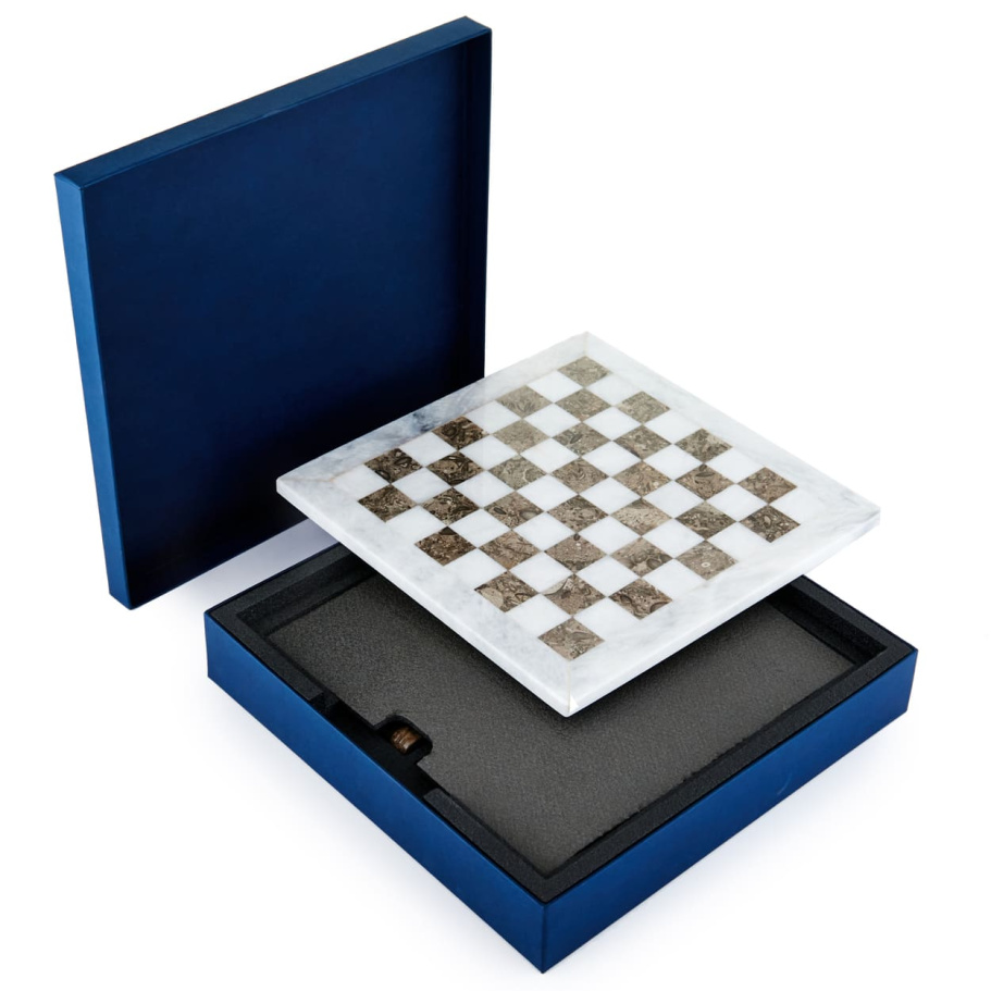 Шахматы из камня "Артер Карфаген" серый мрамор 40 купить в Казани