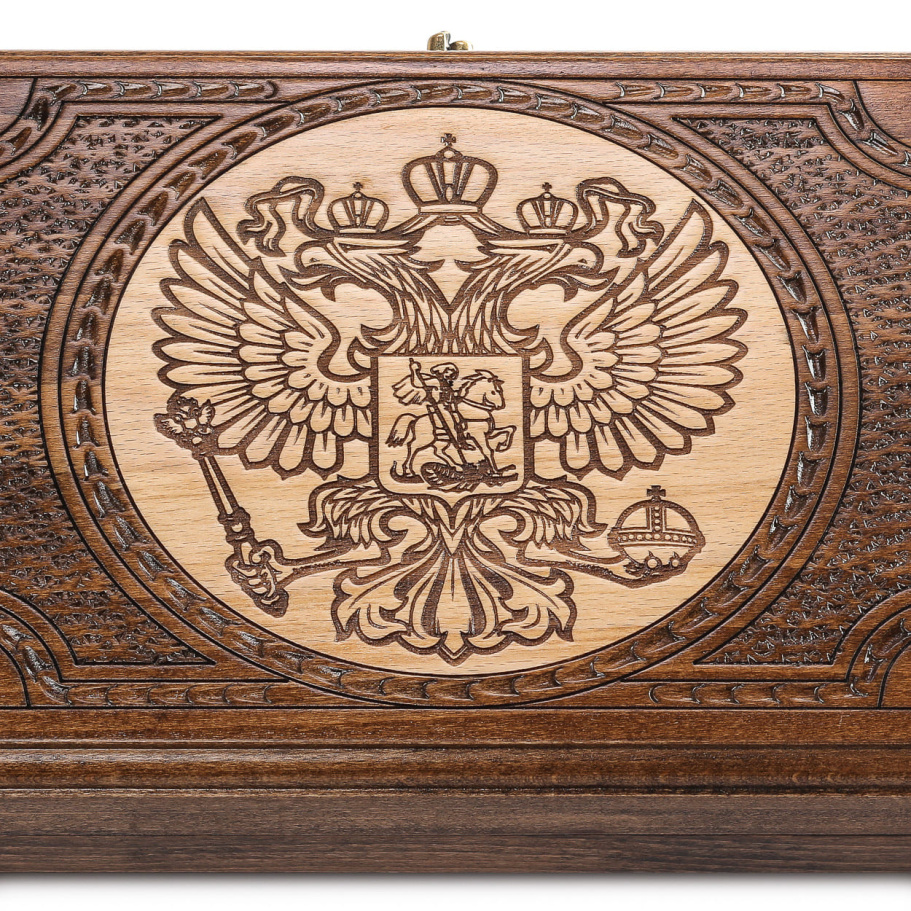 Нарды резные Рэкто "Герб России" малые 40, Harutyunyan купить в Казани