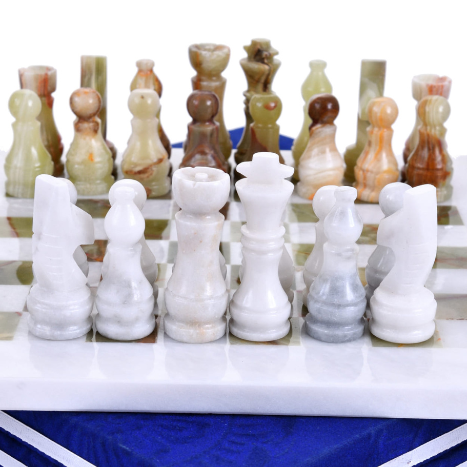 Шахматы из камня "Атлантида" мрамор и оникс 25 купить в Казани