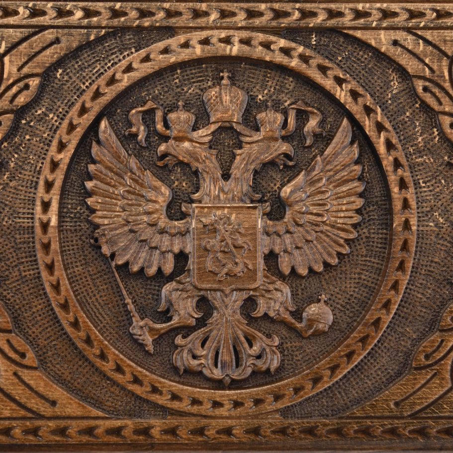 Нарды резные "Герб России"  средние 50, Harutyunyan купить в Казани