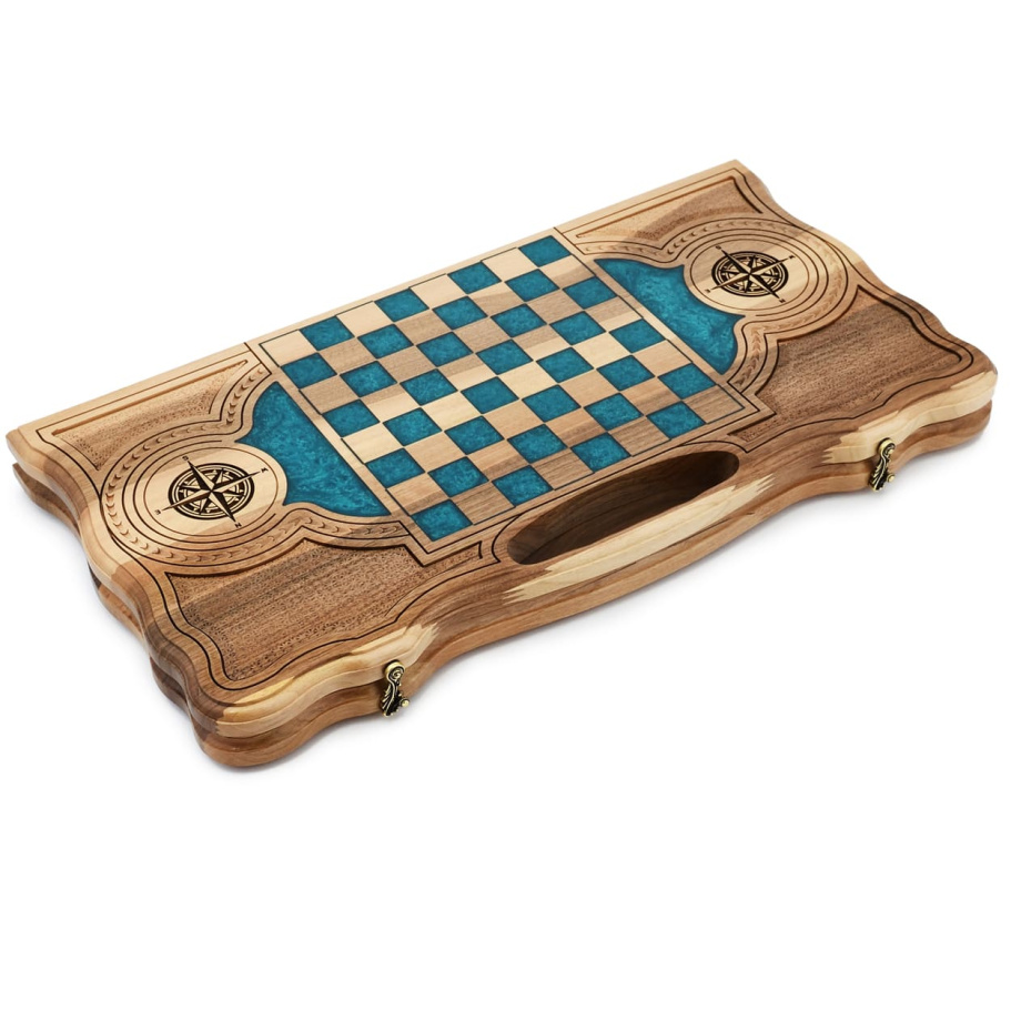 Нарды резные "Посейдон" большие, 60 купить в Казани