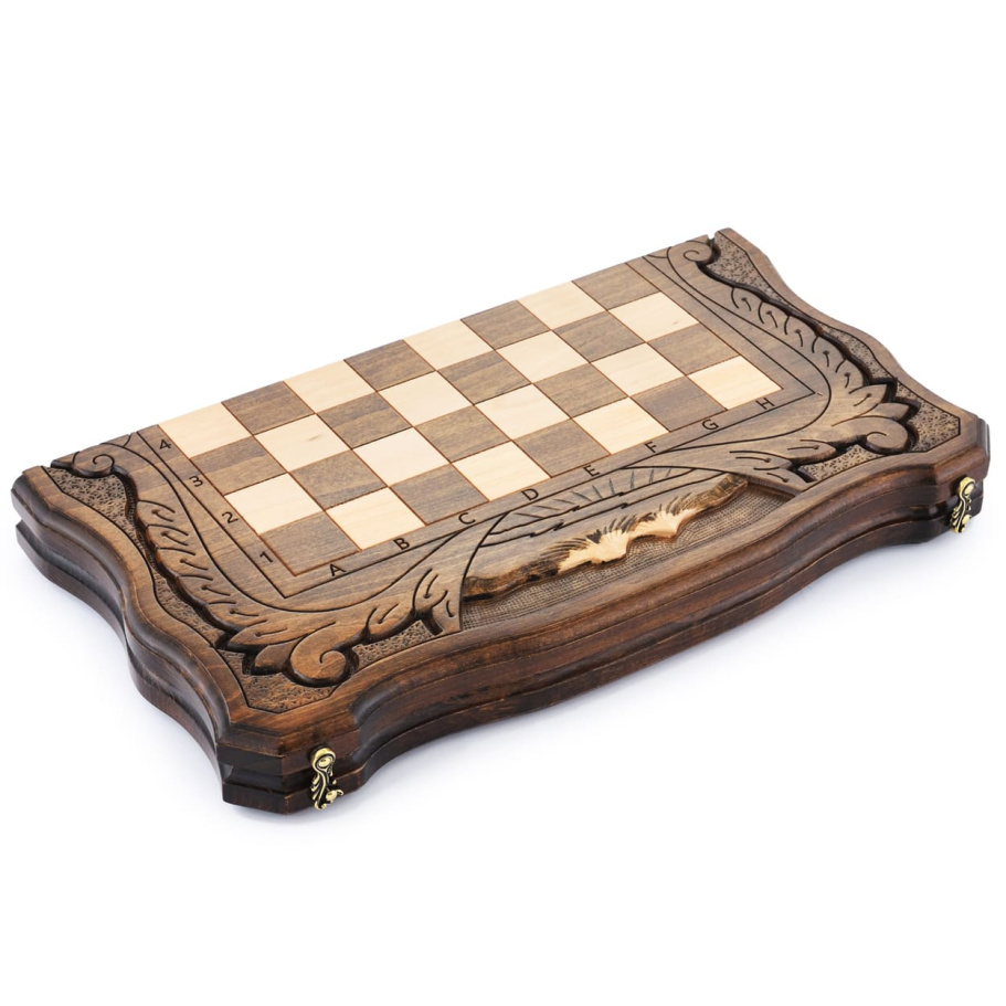 Шахматы + нарды резные "Вольные Горы" 40, Harutyunyan купить в Казани