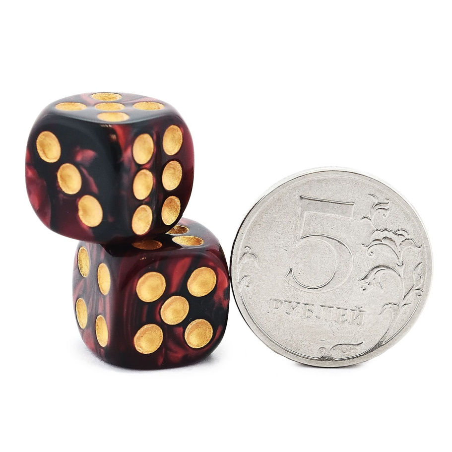 Кости игральные "Флора" акрил, красный, 15 мм (2 шт.) купить в Казани