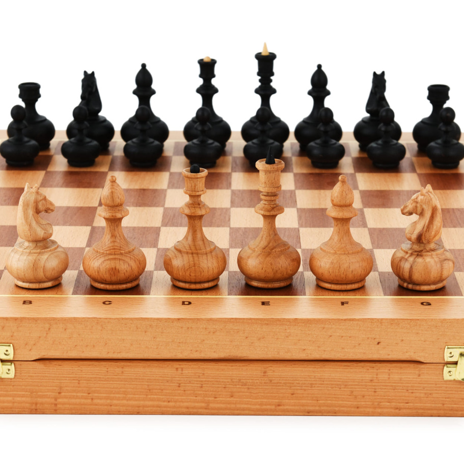 Шахматы в ларце "Блицор" бук, WoodGames купить в Казани