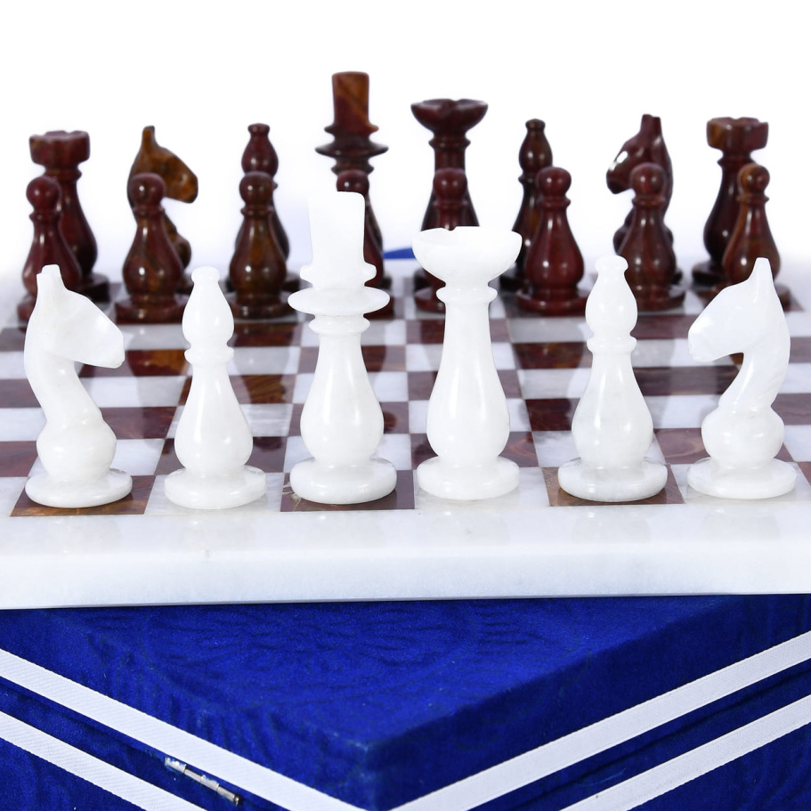 Шахматы каменные "Грация" мрамор и яшма 30 купить в Казани