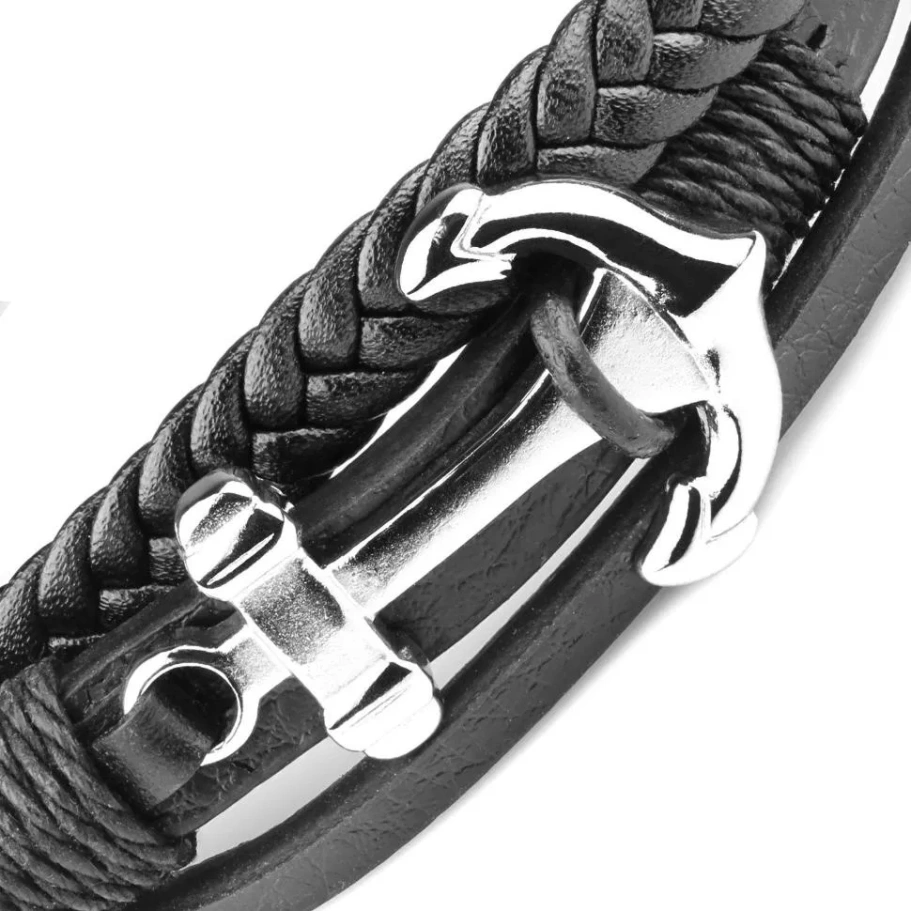 Браслет Рико кожаный, 19 см купить в Казани