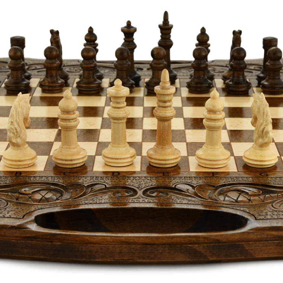 Шахматы + нарды резные "Королевские" 60, Harutyunyan купить в Казани