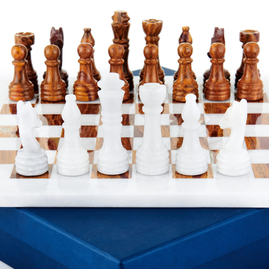 Шахматы каменные "Карфаген" мрамор и яшма 30 купить в Казани