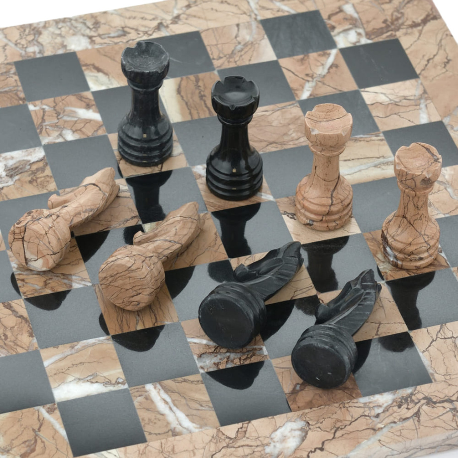 Шахматы из камня "Византия" розовый мрамор 40 купить в Казани