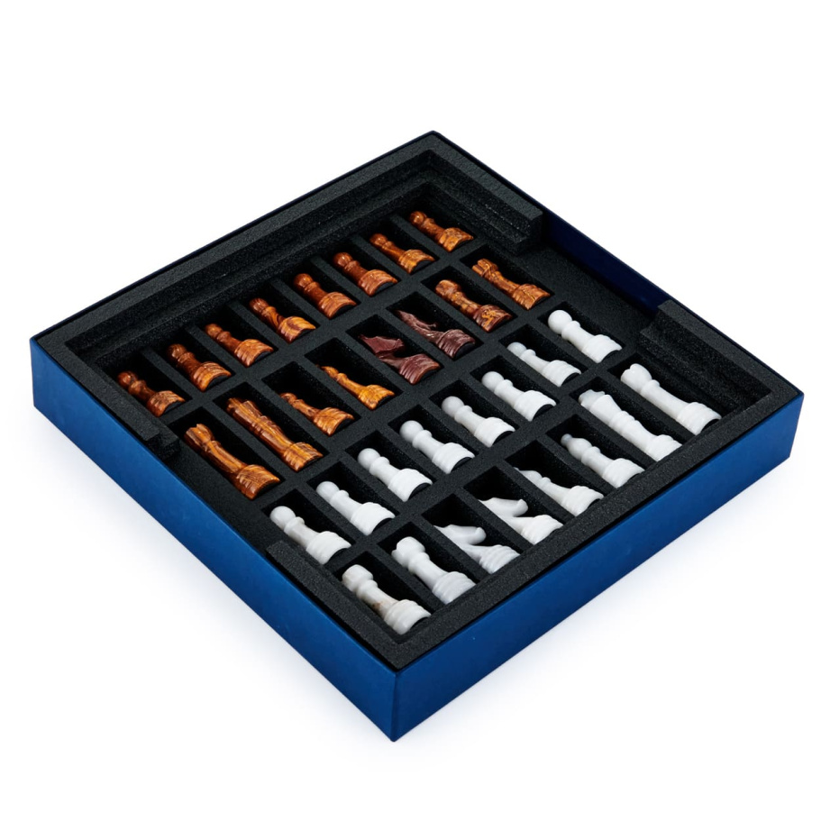 Шахматы каменные "Карфаген" мрамор и яшма 30 купить в Казани