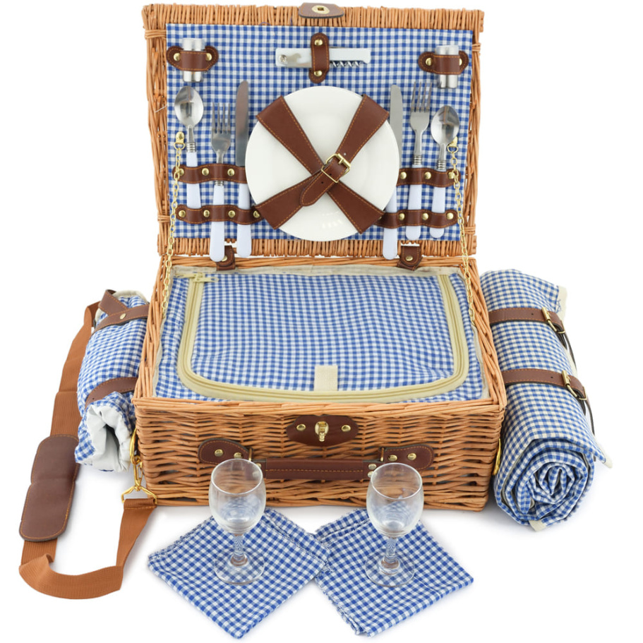 Корзина для пикника "Кассандра" (на 2 персоны) с пледом