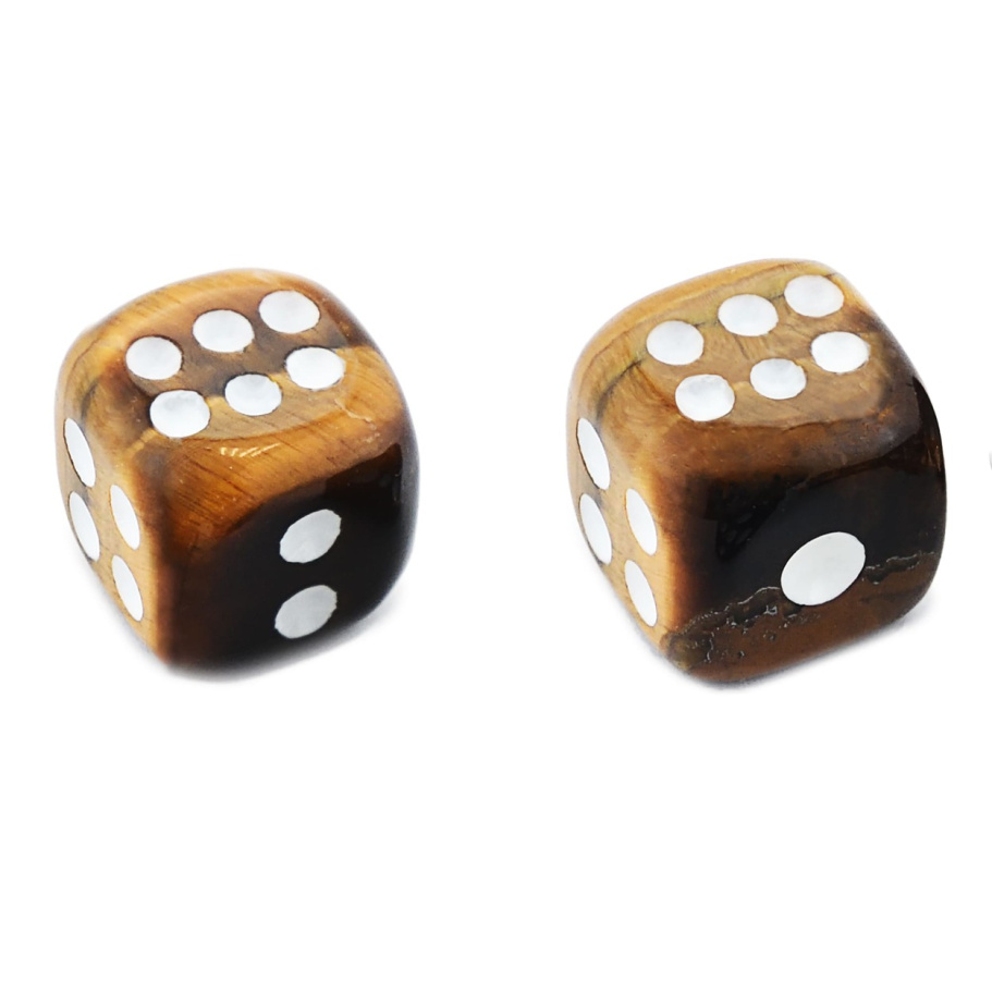 Кости игральные "Гамма" камень, коричневый, 15 мм (2 шт.)