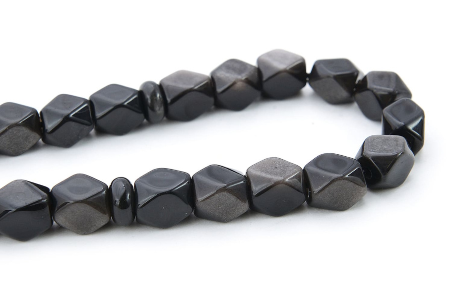 Четки граненые "Ранчо" черный камень с лунным оттенком, Давыдов С. купить в Казани