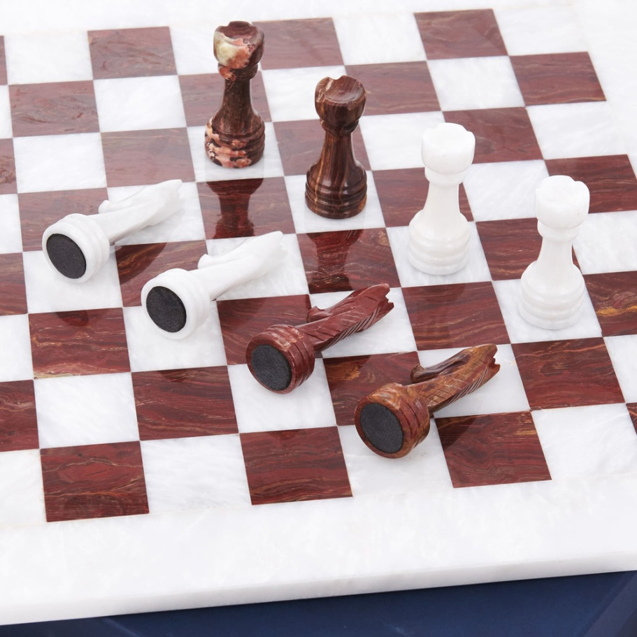 Шахматы из камня "Артер Карфаген" мрамор и яшма 40 купить в Казани