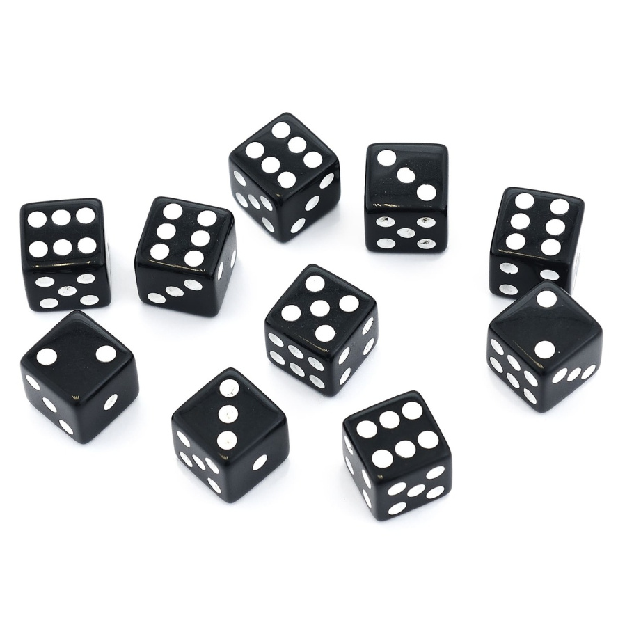 Кости игральные "Классика" пластик, черные, 15 мм (2 шт.) купить в Казани
