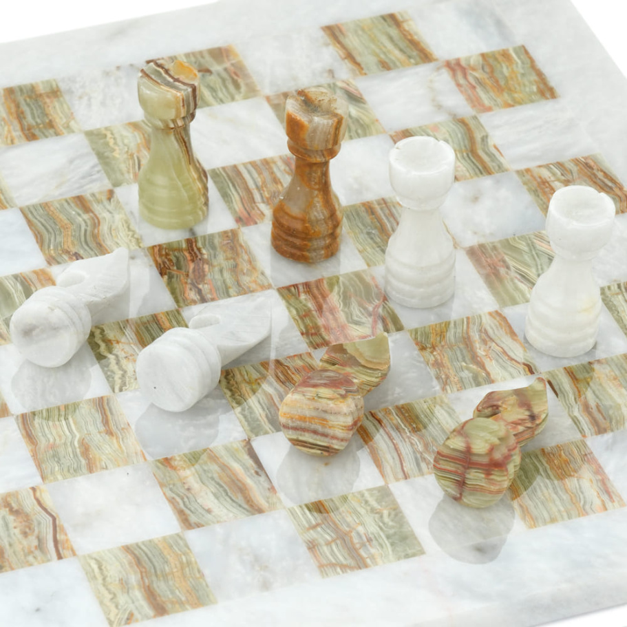 Шахматы из камня "Атлантида" мрамор и оникс 30 купить в Казани