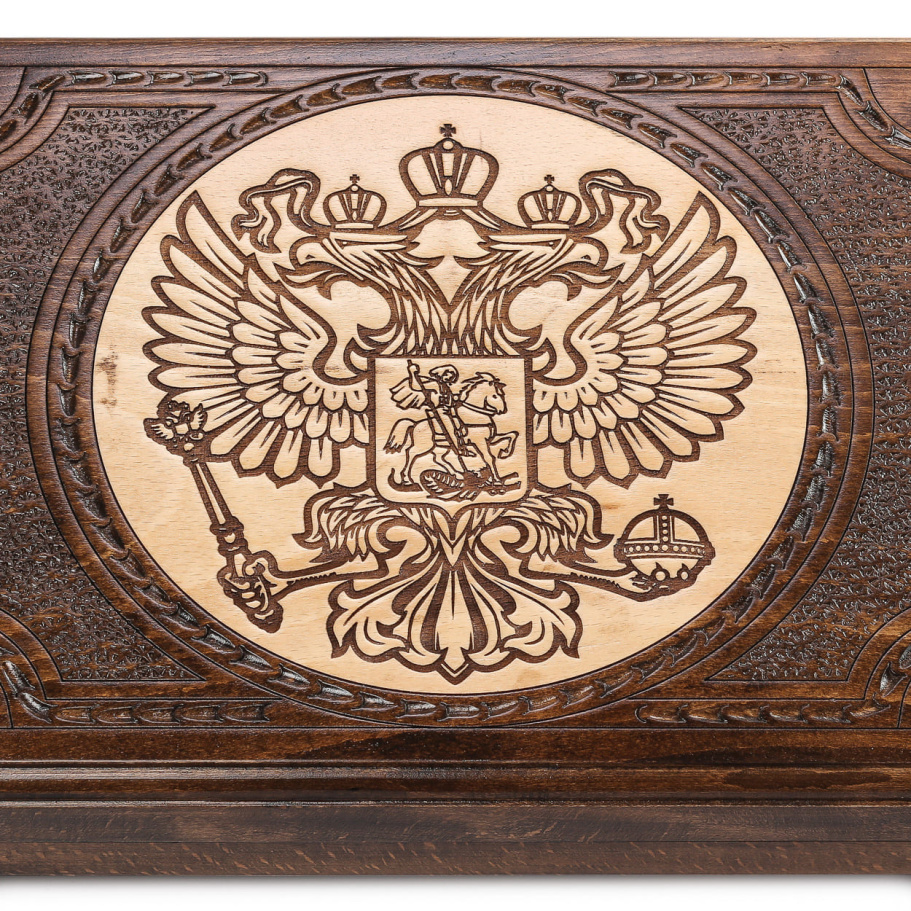 Нарды резные Рэкто "Герб России" средние 50, Harutyunyan купить в Казани