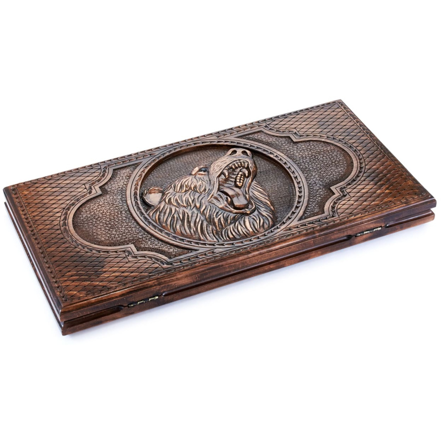 Нарды резные "Ярый медведь" большие 60, Harutyunyan Нарды резные "Ярый медведь" большие 60, Harutyunyan