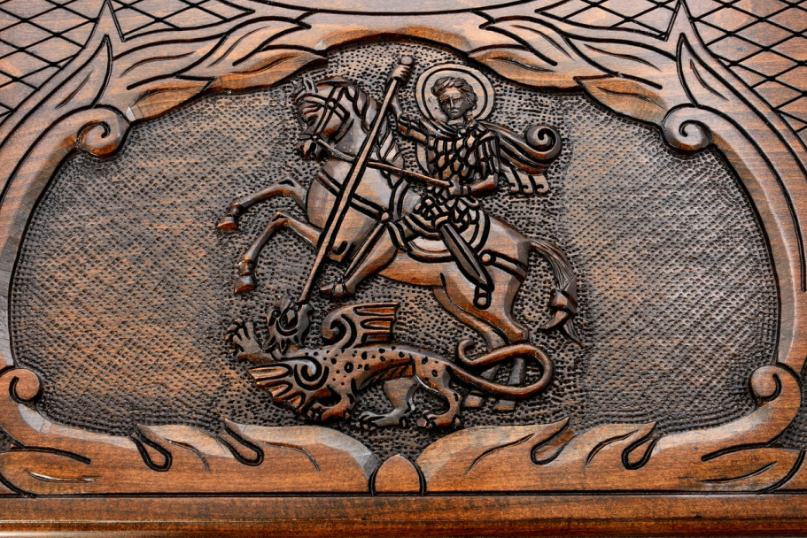 Нарды резные "Георгий Победоносец "  большие 60, Harutyunyan купить в Казани