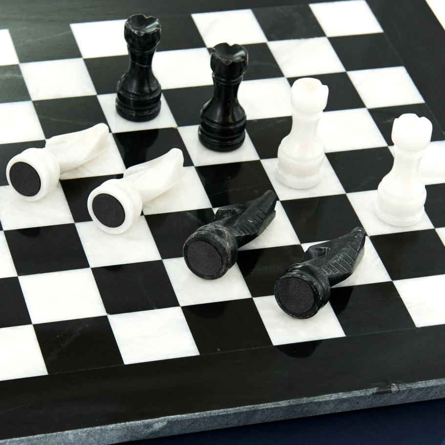 Шахматы каменные "Карфаген" мрамор 40 купить в Казани