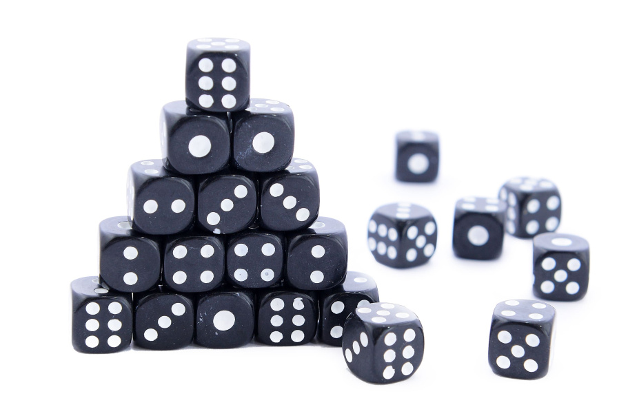 Кости игральные, пластик, черные 10 мм (2 шт), WoodGames купить в Казани