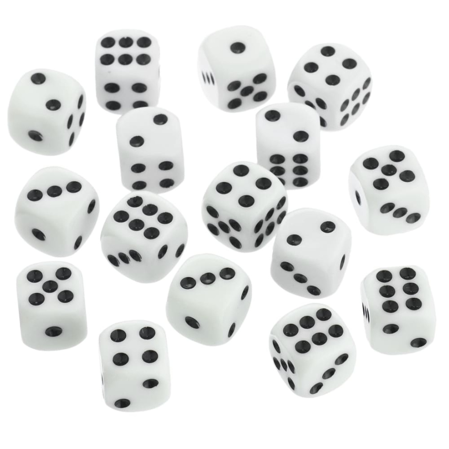 Кости игральные "Стандарт" пластик, белые, 15 мм (2 шт.) купить в Казани