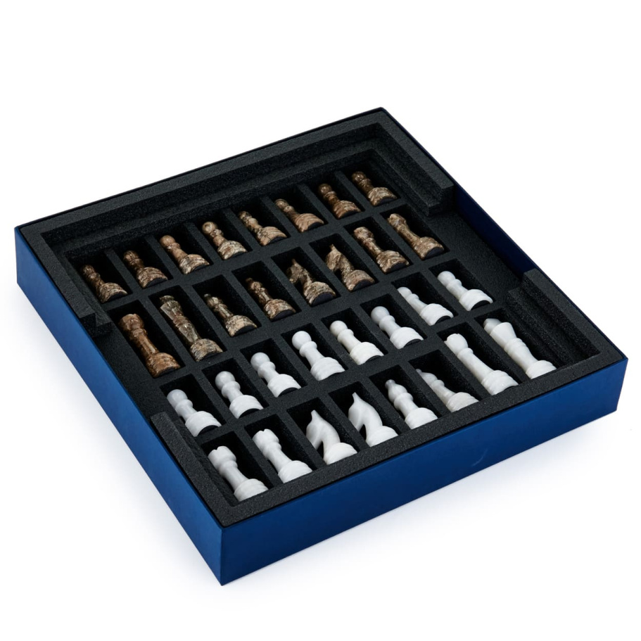 Шахматы из камня "Артер Карфаген" серый мрамор 40 купить в Казани