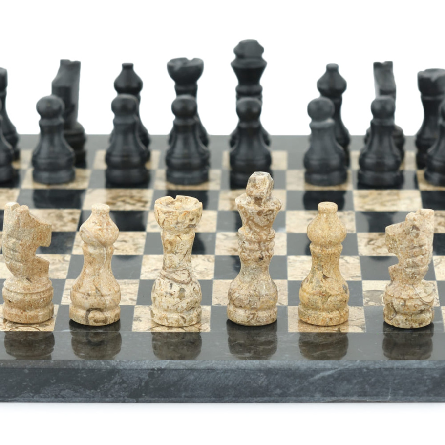 Шахматы из камня "Илион" мрамор и ракушечник 25 купить в Казани