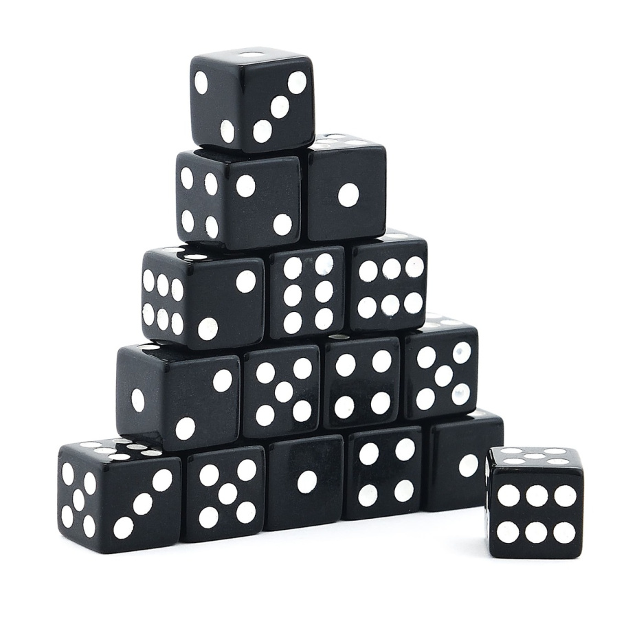 Кости игральные "Классика" пластик, черные, 12 мм (2 шт.) купить в Казани