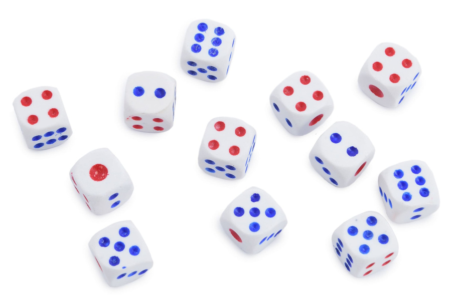 Кости игральные, пластик, белые 18 мм (2 шт), StartTime купить в Казани