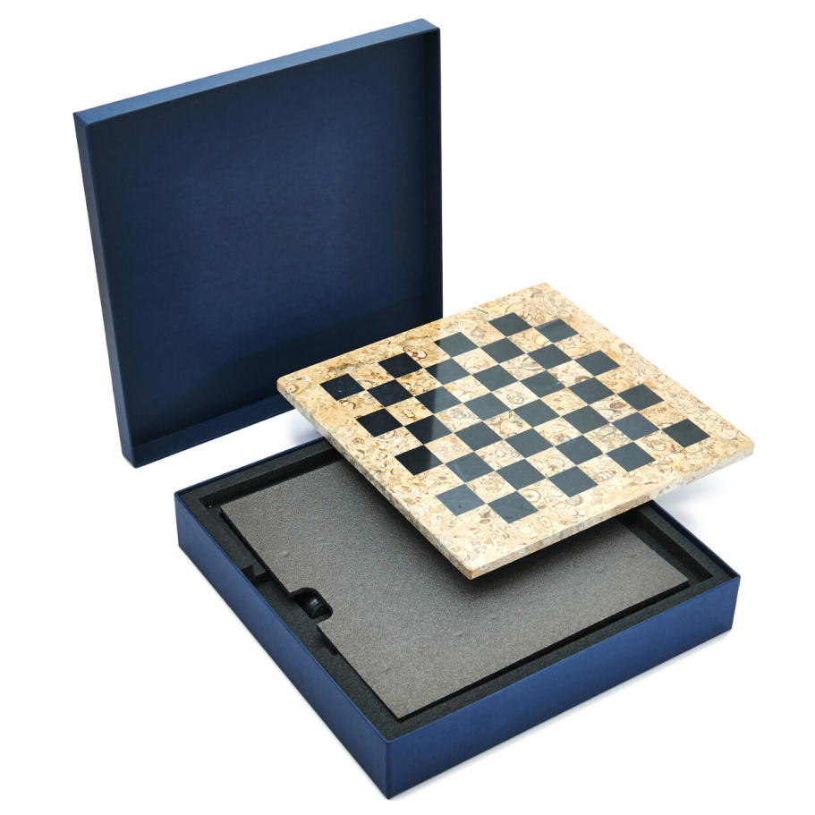 Шахматы каменные "Карфаген" мрамор и ракушечник 30 купить в Казани