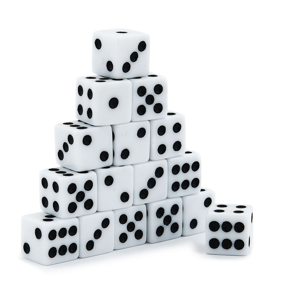 Кости игральные "Классика" пластик, белые, 10 мм (2 шт.) купить в Казани