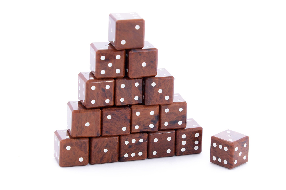 Кости игральные из коричневого обсидиана, 10 мм (2 шт), Harutyunyan купить в Казани