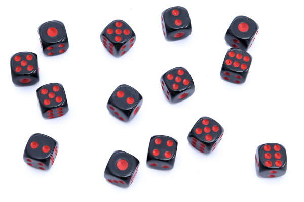 Кости игральные, пластик, черные 14 мм (2 шт), StartTime купить в Казани