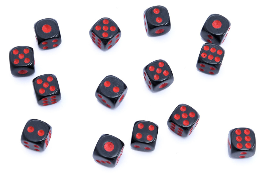 Кости игральные, пластик, черные 14 мм (2 шт), StartTime купить в Казани