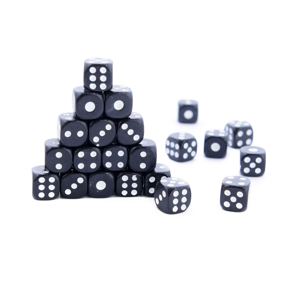 Кости игральные "Стандарт" пластик, черные, 15 мм (2 шт.) купить в Казани