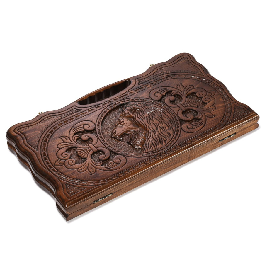 Нарды резные Агнес "Оскал Льва" средние, 50 Нарды резные Агнес "Оскал Льва" средние, 50