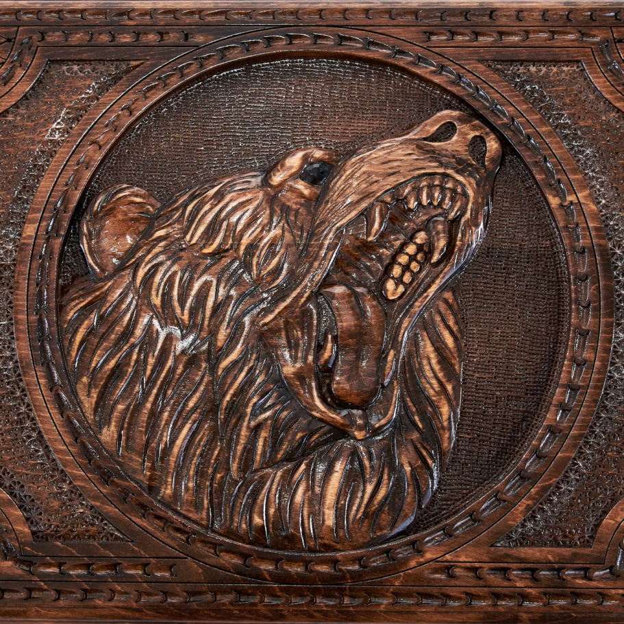 Нарды резные "Ярый медведь" большие 60, Harutyunyan купить в Казани Нарды резные "Ярый медведь" большие 60, Harutyunyan купить в Казани